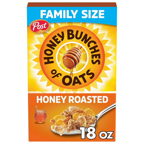 Honey Bunches of Oats Honey Roasted Breakfast Cereal, Honey Oats Cereal with