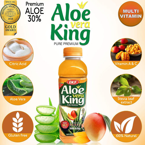16.9oz (Pack 10) Okf Aloe Vera King Mango Drink