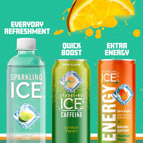 17 Oz (Pack 12) Sparkling Ice, Lemon Lime Sparkling Water, Zero Sugar Flavored Water, with Vitamins and Antioxidants