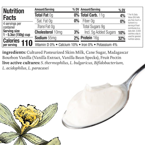 4 Pack, 21.2 OZ Siggi's Vanilla Non Fat Yogurt