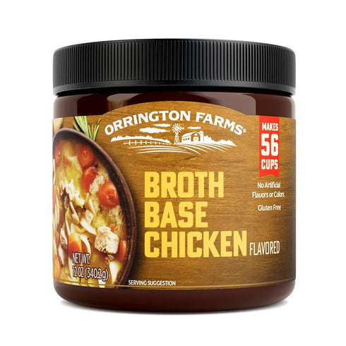 Orrington Farms Chicken Flavored Broth Base & Seasoning, 12 oz Jar, Ready-To-Use