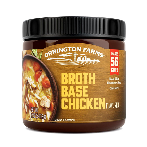 Orrington Farms Chicken Flavored Broth Base & Seasoning, 12 oz Jar, Ready-To-Use