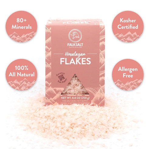 (8.8 oz) Falksalt - Pink Himalayan Salt Flakes, Handcrafted, Kosher, and All Natural Gourmet Finishing Salt