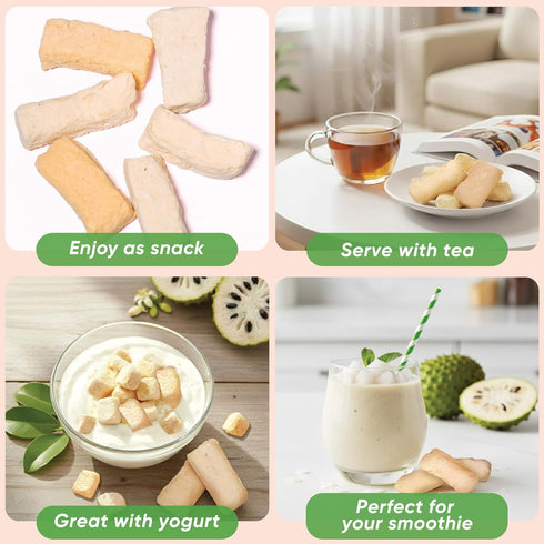 1.76 Oz, MACCA THINH PHAT Freeze-Dried Soursop Healthy Fruit Snack, All Natural, No Sugar Added, No Preservatives