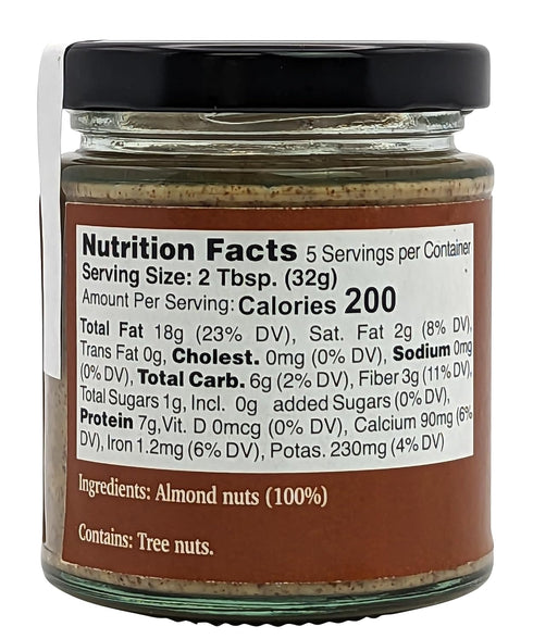 6 Oz (170g) 100% Nutural World - Crunchy Almond Nut Butter Great Taste Award Winner - Pure Single Ingredient