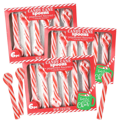 Sweetzo Christmas Peppermint Stirring Spoons, Festive Hot Cocoa Essentials, 6 Spoons in