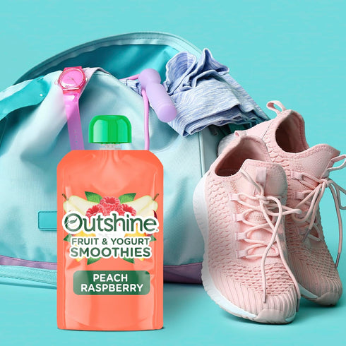 6(4x3.5oz)US Outshine Smoothie Raspberry Peach Flavor Pouches