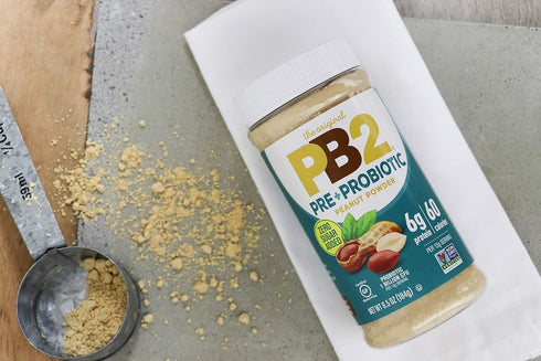 PB2 Peanut Butter Powder - No Sugar Added, Supplemented with Prebiotics + Probiotics, Gluten Free - 6.5 oz