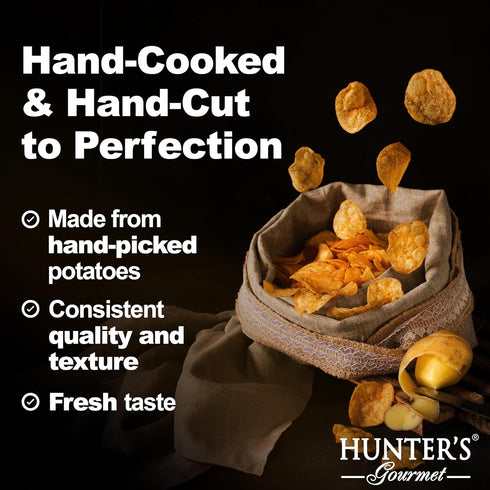 Pack 1 150g Hunter's Gourmet Potato Chips | Hand-Cooked | Lactose-Free | No Artificial Colors | Halal | Made in a