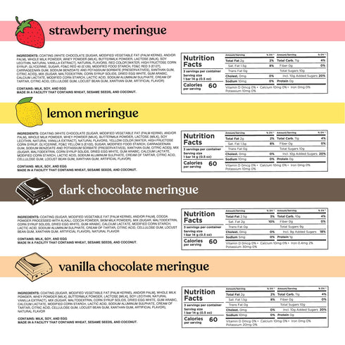 5, 6, 7 Pack 24 theEATBar Assorted Melt-In-Your-Mouth Meringue Bars for Dysphagia and Low Appetite | Strawberry, Lemon