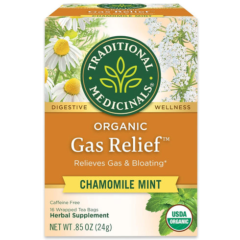 Traditional Medicinals Organic Gas Relief Tea, Chamomile Mint, 16 Tea Bags