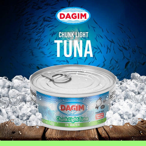 Dagim 5 oz. Pack 8 Chunk Light Tuna in Water Canned Tuna Fish Kosher for Passover