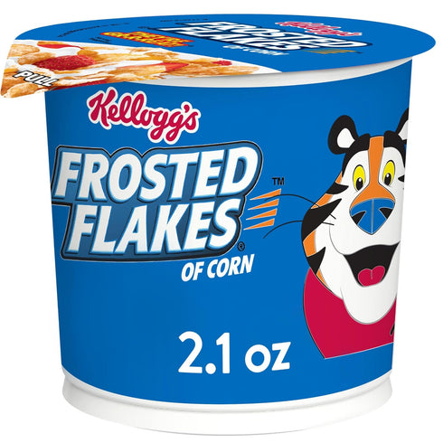 Frosted Flakes Cold Breakfast Cereal Cup, 8 Vitamins and Minerals, Kids Snacks,