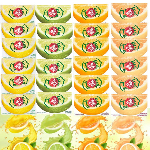 Doomi Truae Lemon, Truae Lime, Truae Orange, Truae Grapefruit, Varrirty Pack 100 Count,