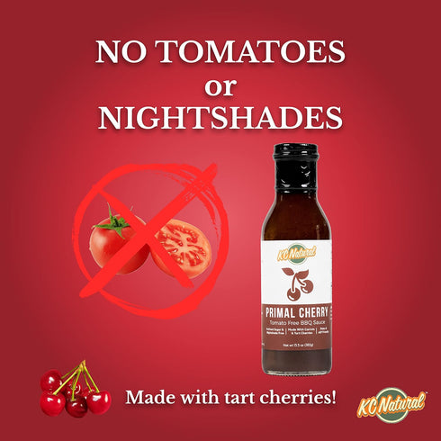 KC Natural Paleo AIP Barbecue Sauce, Primal Cherry, 14 oz, 1 Pack