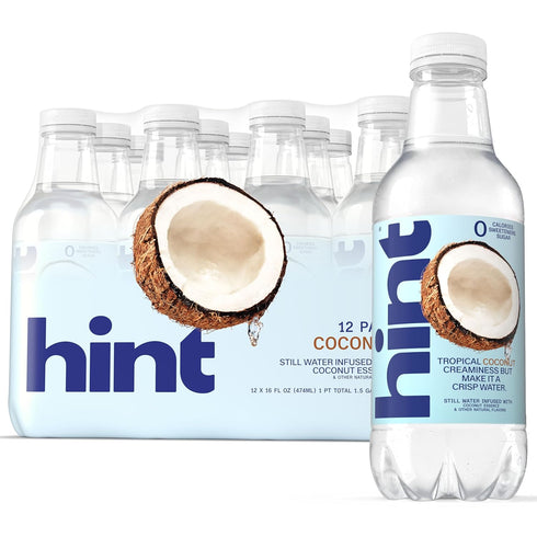 Hint Fruit-Infused Bottled Water, Coconut - Sugar Free Flavored Water with Zero