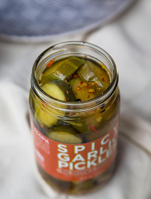 pack (4 The People's Provisions - Just The Pickles - Garlic Dill, Spicy Garlic, Bread & Butter and Sweet & Spicy