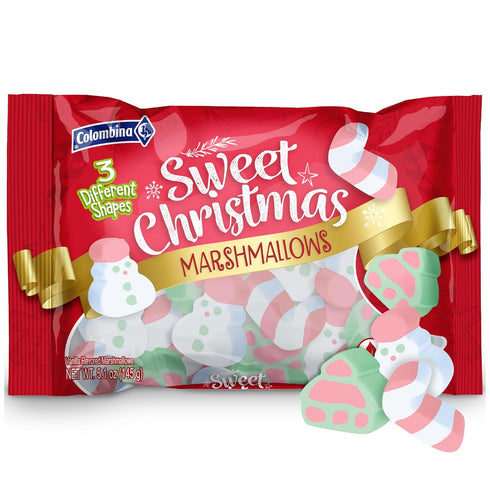 Colombina Sweet Christmas Marshmallows, Assorted Vanilla Bean Marshmallows, 5.1oz (Pack of 1)