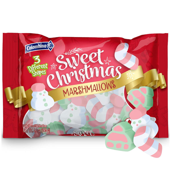 Colombina Sweet Christmas Marshmallows, Assorted Vanilla Bean Marshmallows, 5.1oz (Pack of 1)
