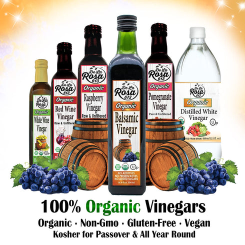 16.9 oz (Pack 1) De La Rosa Organic Balsamic Vinegar, Kosher for Passover, Vegan & Gluten Free, Balsamic Vinegar