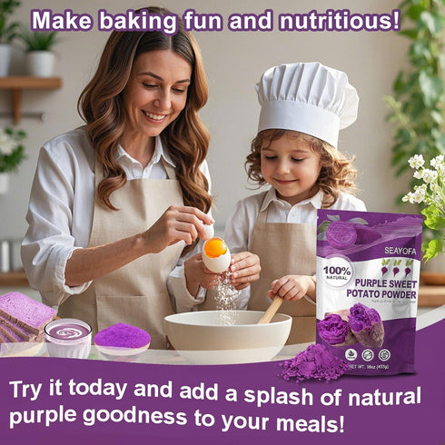 16oz Pack 100% Value Purple Sweet Potato Powder for Regular Use Natural Dried Ube Powder, Purple Yam Powder for Food