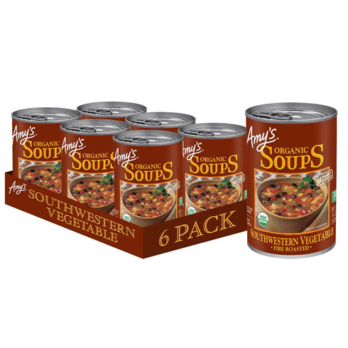 Amys Soup, Vegan Fire Roasted Southwestern Vegetable Soup With Organic Black Beans,
