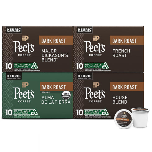 Peet's Coffee, Keurig K-Cup Pods Dark Roast Variety Pack, 100% Arabica Coffee