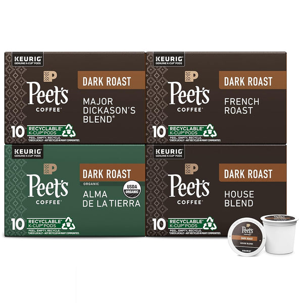 Peet's Coffee, Keurig K-Cup Pods Dark Roast Variety Pack, 100% Arabica Coffee