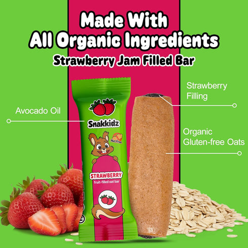 Snakkidz Fruit Filled Oat Bar Minis, Great for Lunchboxes & On the Go Snacking, Naturally Gluten Free, Soft Baked