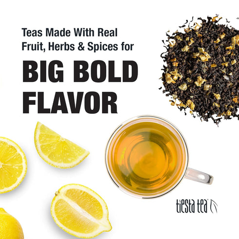 Tiesta Tea Lemon Black Tea, Loose Leaf Premium Blend, High Caffeinated, Brews Up to 25 Cups, 2 Ounce Pouch