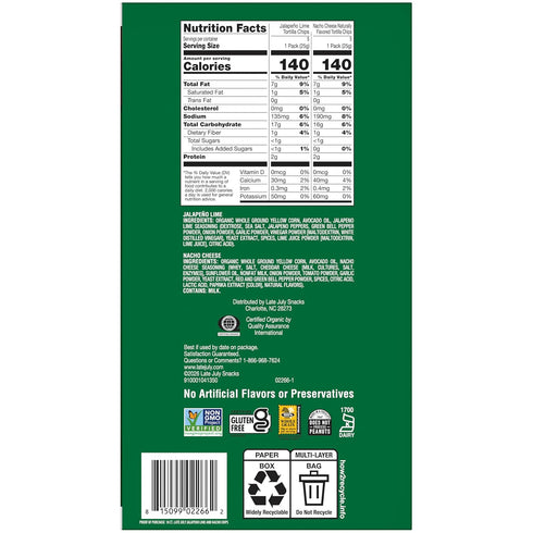 Pack 0.9 Oz 10 Count LATE JULY Snacks Variety Tortilla Chips, Snack Bags