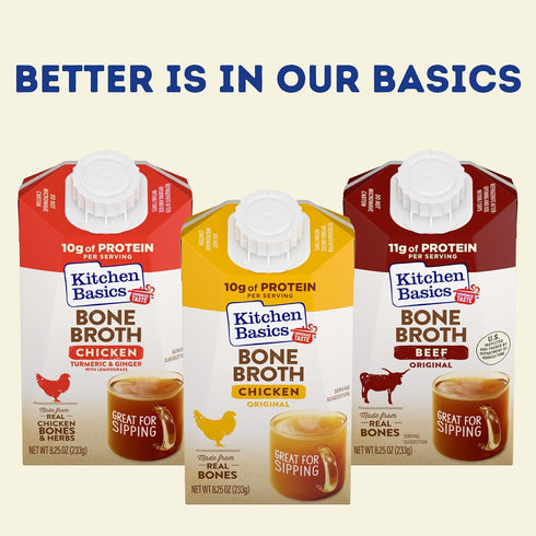 8.25 oz (Pack 12) Kitchen Basics Original Chicken Bone Broth