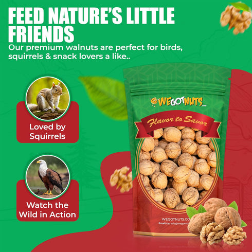 2 lbs Package Raw California Walnuts In Shell -Premium Quality Whole & Unsalted Walnuts By We Got Nuts Natural Healthy