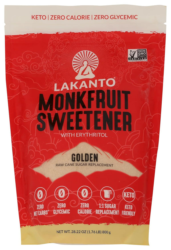 Lakanto Monk Fruit Sweetener All Natural Sugar Substitute, Golden,28.22 Ounce, 1.76 Pound