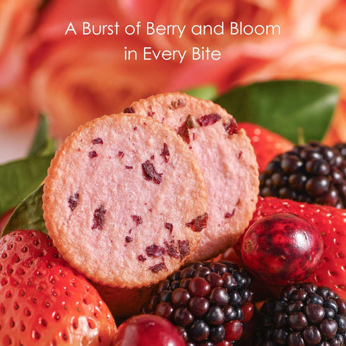(1 PACK,7 V-LOONG Rose & Multi Berries Biscuits, Vlife Baked Round Crackers, Sweet and Crispy Snacks, Ounce)