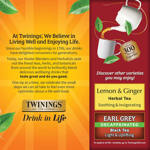 100 Count (Pack 1), 100 Twinings Decaffeinated Chai Individually Wrapped Bags, of Sweet, Savoury Spices, Enjoy Hot
