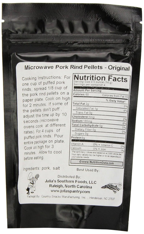 Chef Piggy Tail 2 Oz Microwave Pork Puffies Pork Rinds, Original