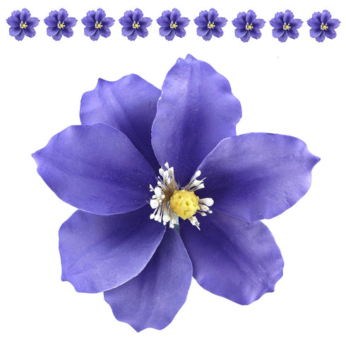 Global Sugar Art Clematis Sugar Cake Flowers, Light Purple, 3 Count by