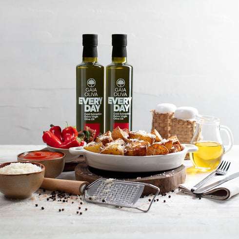 100% Gaia Oliva Everyday Extra Virgin Olive Oil Cold Pressed, Unrefined, Single Estate, Trilye Olives, Low Acidity