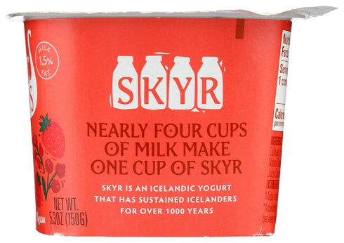 5.3oz 15g Icelandic Provisions Strawberry Lingonberry Skyr Yogurt | Protein, Thick & Creamy