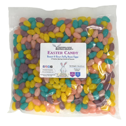 2 YANKEETRADERS Sweet and Sour Jelly Bean Eggs, Assorted Fruity Flavors, Pound Bulk Bag