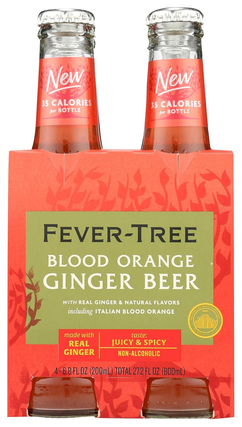 Fever-Tree, Ginger Beer Blood Orange, 27.2 Fl Oz, 4 Pack