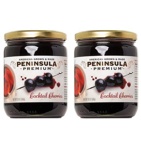 Peninsula Premium Cocktail Cherries | Award Winning | Deep Burgundy-Red | Silky