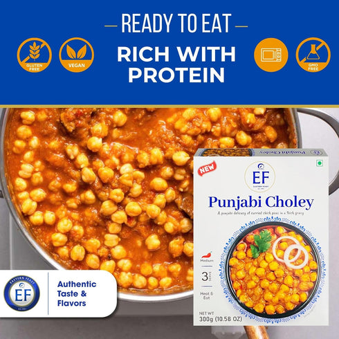 (Pack 4), Eastern Feast - Punjabi Choley, Ready to Eat Meals, of Vegetarian, Gluten Free