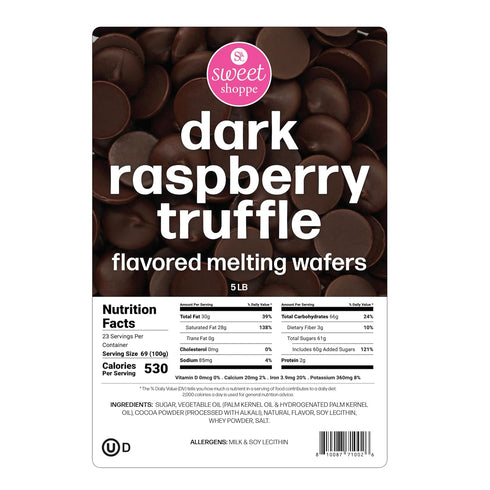 5 Sweet Shoppe Dark Raspberry Truffle Flavored Melting Wafers, pounds
