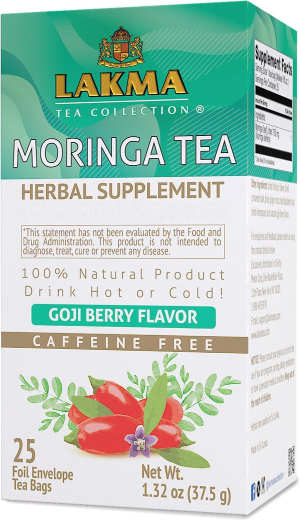 Lakma Moringa Oleifera Tea with Goji Berry, 25 Tea Bags