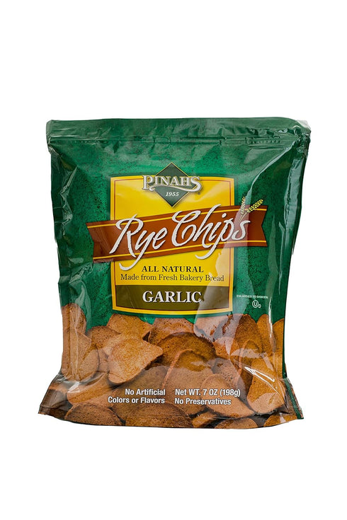Pinahs Rye Chips , Garlic, 7 ounces
