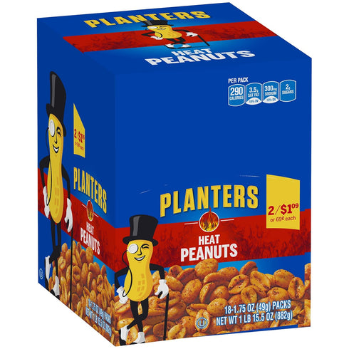 Planters 1.75 (Pack 18) Heat Peanuts, Ounce