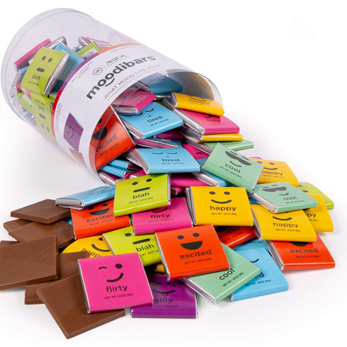 Chocolate Squares Individually Wrapped, Moodibars by Astor Chocolate, 120 Count Gourmet Belgian
