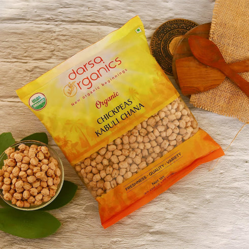 2 lb 2 lb Darsa Organics Red Lentils & Garbanzo Beans Bundle, USDA Organic, Non-GMO, Chemical-Free, Ideal for Vegan